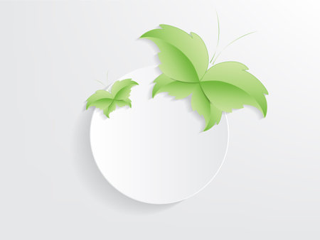Green Butterfly Leaf Concept with space for text.のイラスト素材
