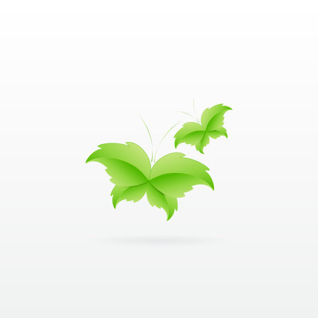 Green Butterfly Leaf Concept with space for text.のイラスト素材