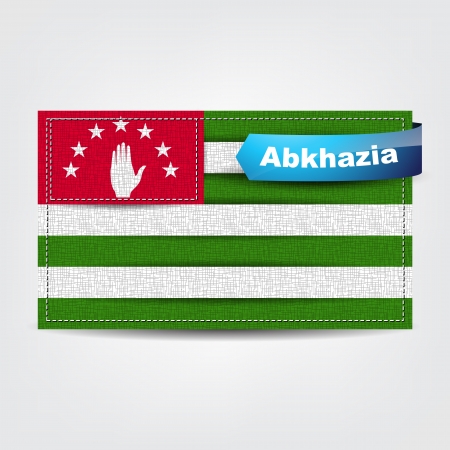 Fabric texture of the flag of Abkhazia with a blue bow.のイラスト素材