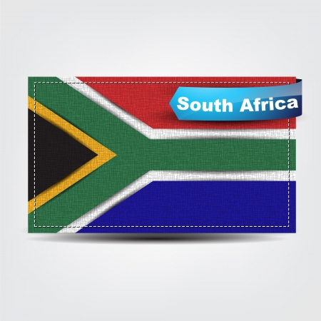 Fabric texture of the flag of South Africa with a blue bow.のイラスト素材