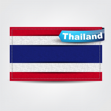 Fabric texture of the flag of Thailand with a blue bow.のイラスト素材