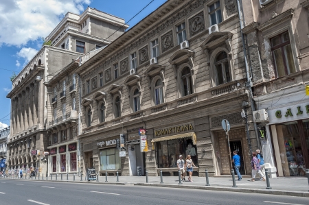 BUCHAREST, ROMANIA - May 31: Downtown Bucharest Architecture on May 31, 2013 in Bucharest,Romania. Bucharest has prominent buildings in a variety of styles by many architects.のeditorial素材