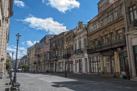 BUCHAREST, ROMANIA - MAY 31: Lipscani Street on May 31, 2013 in Bucharest, Romania. Lipscani is a street and a district, and in the Middle Ages was the most important commercial center of Bucharest.のeditorial素材