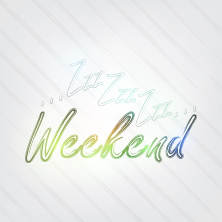Weekend Typography - background in retro style with Zzz and label.のイラスト素材