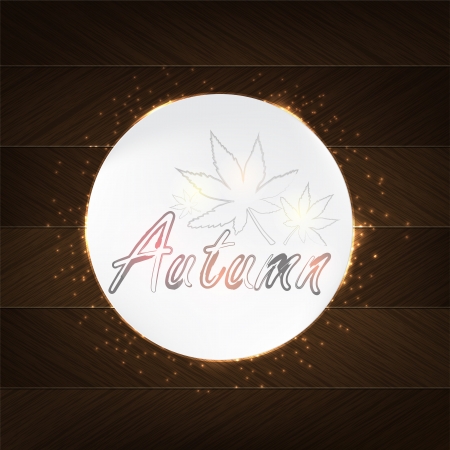 Autumn Typography - background in retro style with leafs and label.のイラスト素材