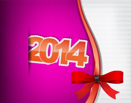 New 2014 year greeting card made in vintage style,with space for text, happy new year.のイラスト素材