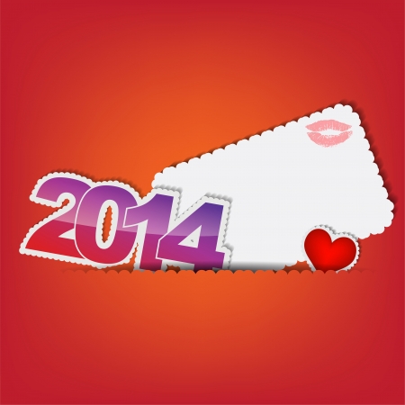 New 2014 year greeting card made in vintage style,with space for text happy new year.のイラスト素材