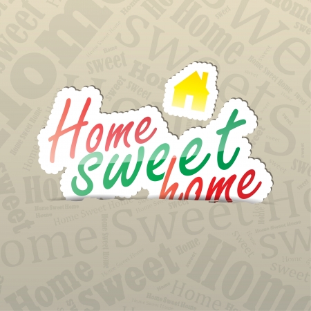Home Sweet Home (sticker) on a typography background. A lot of space for your text.のイラスト素材