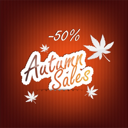 Autumn background with text on the back and glossy text on a background cut.のイラスト素材
