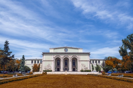 Romanian National Opera facade in Bucharest, Romania. Also called "Bucharest National Opera", it was built in 1953のeditorial素材