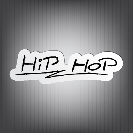 Hip Hop message,written on piece of paper, on dark background. Space for your text.のイラスト素材