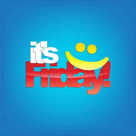 It's Friday! Yellow smiley face. Typography background.のイラスト素材