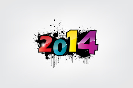 New year 2014 wallpaper, grunge effect.のイラスト素材