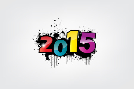 New year 2015 wallpaper, grunge effect.のイラスト素材