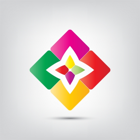 Abstract icon. Colorful abstract icon isolated on a white background.のイラスト素材