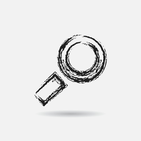 Grunge search icon, graphic design element.のイラスト素材