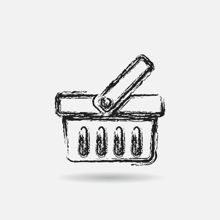 Grunge shopping icon, graphic design element.のイラスト素材