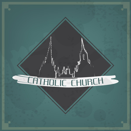 Catholic church retro backgroundのイラスト素材