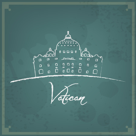 Abstract vintage background. Brushed illustration with Vatican.のイラスト素材