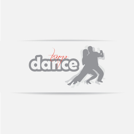 Silhouette of dancing couple isolated on a white backgroundのイラスト素材