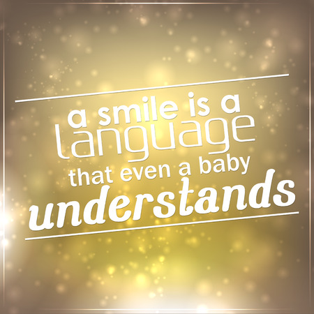 A Smile is a language that even a baby understands. Motivational backgroundのイラスト素材