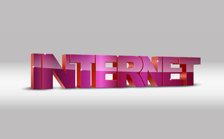 3d illustration of internet word on bright backgroundのイラスト素材