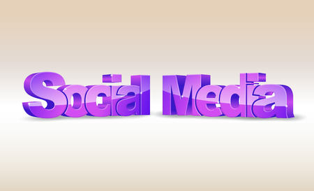 3d word social media on bright backgroundのイラスト素材