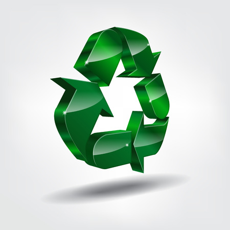  3d recycling symbol on bright backgroundのイラスト素材
