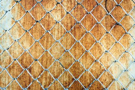 Old rusted metal fence background, textureの写真素材