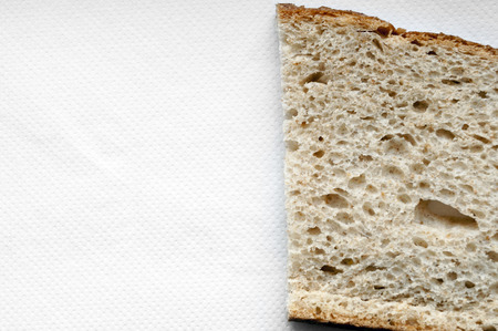 Cutted bread on white backgroundの写真素材