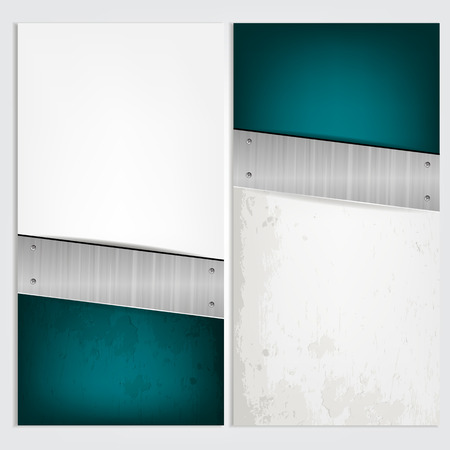 Grunge abstract banners with a metal plate and space for textのイラスト素材