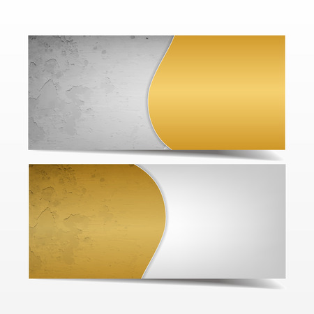 Gold and grey grunge template. Great use for business cards, backgrounds or banners.のイラスト素材