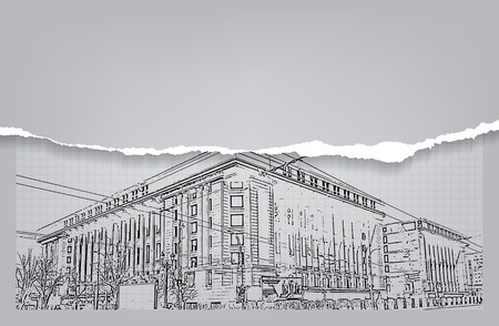 Architecture. Sketch. Drawing of building.City. Space for textのイラスト素材