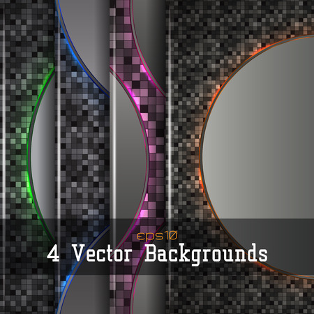 Set of 4  modern backgrounds with colorful glow.  のイラスト素材