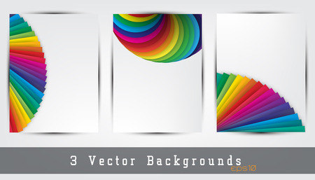 set of 3 colorful backgroundのイラスト素材