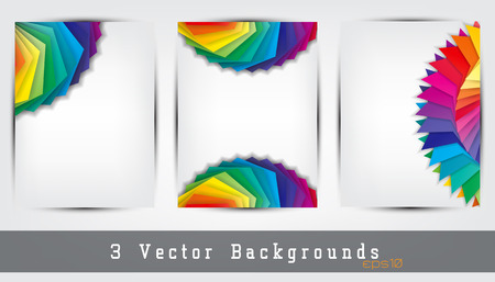 set of 3 colorful backgroundのイラスト素材