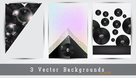 Set of 3 music background のイラスト素材
