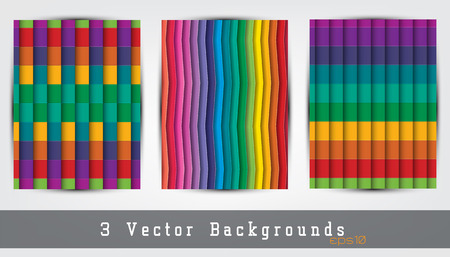 set of 3 colorful background のイラスト素材
