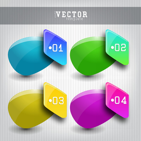 Set of bookmarks, stickers, labels, tags. Numbered banners. Vector templateのイラスト素材