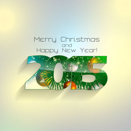 Happy new year 2015. Typography design with space for your own text.のイラスト素材