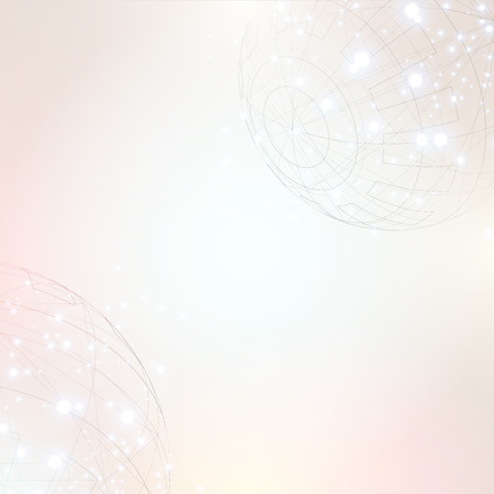 Abstract background with wireframe sphere, sparks and space for your text.のイラスト素材