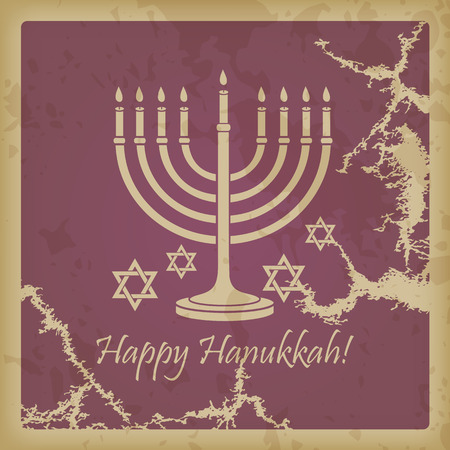 Happy Hanukkah vintage background with space for textのイラスト素材