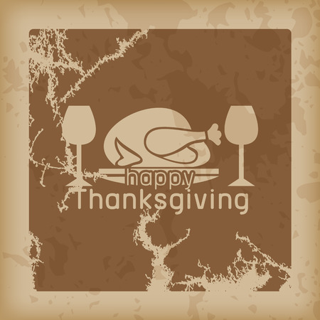 Happy Thanksgiving retro style. Vintage backgroundのイラスト素材