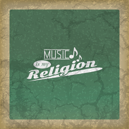 Music is my religion. Retro motivational posterのイラスト素材
