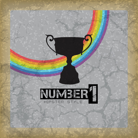 Champion number one. Retro hipster backgroundのイラスト素材