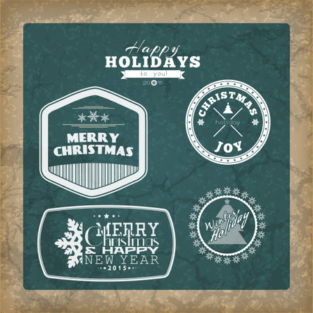 Set of Christmas backgrounds. Five motivational retro postersのイラスト素材