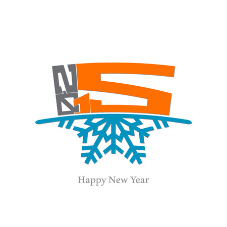 Creative happy new year 2015 design. Holiday minimalist posterのイラスト素材