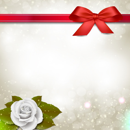 Background of white rose with green leafs and space for text.のイラスト素材