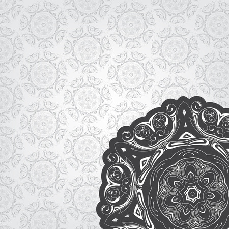 Abstract vintage elegant background with a black ornamentのイラスト素材