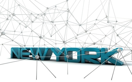 New York text written with connection sphere arroundの写真素材